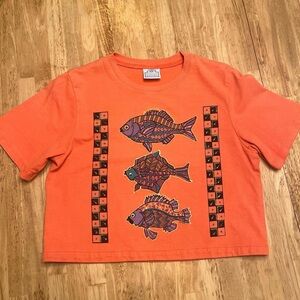 American Vintage Orange Fish Graphic Tee